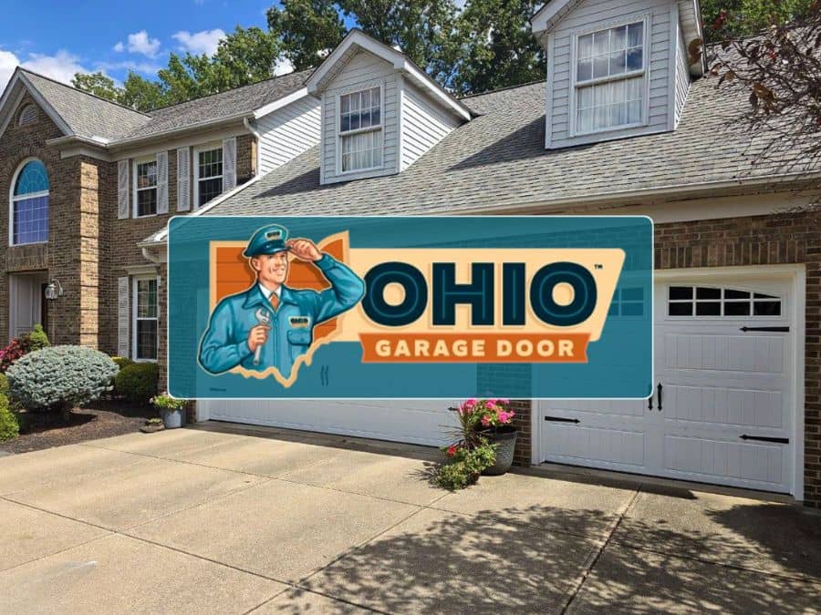 Ohio Garage Door Repair technicians working on a new garage door installation in Akron, OH