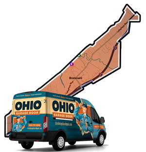Map of garage door service in Bratenahl, OH